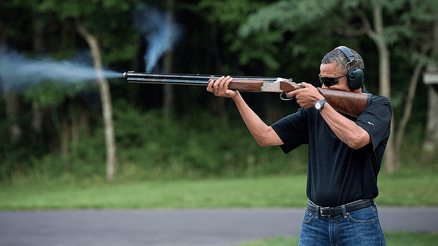 Image result for obama shooting a gun