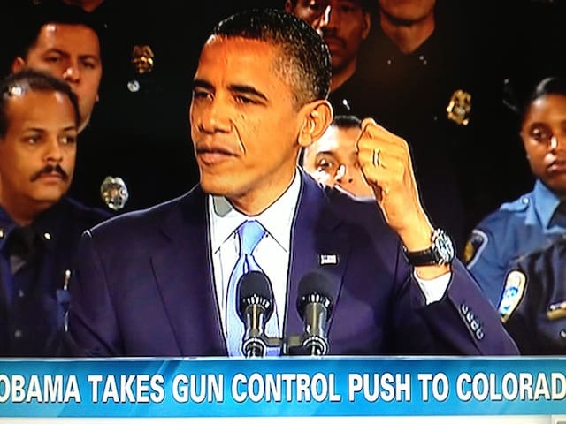President Obama in Colorado pushing civilian disarmament