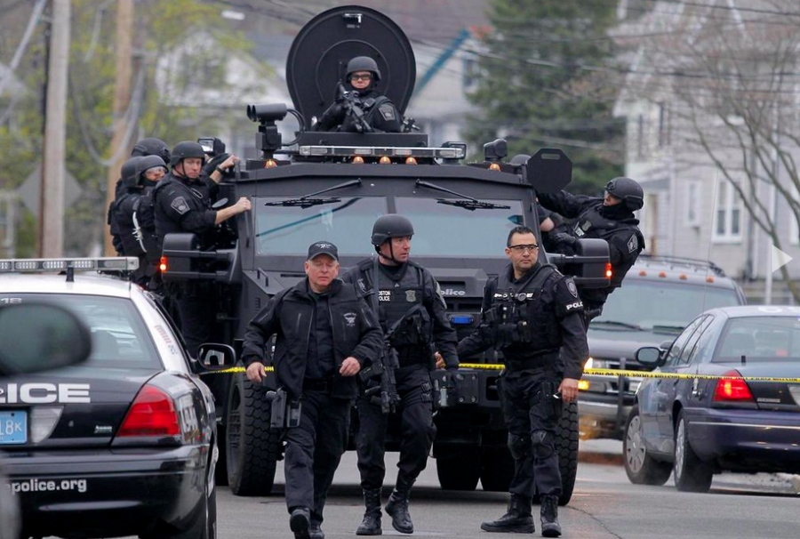 Boston police hunting bomber (courtesy Reuters)