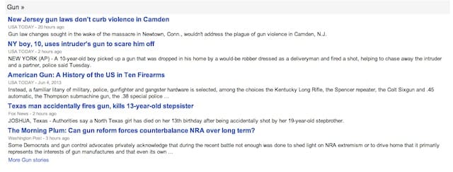 Google gun news 12:32pm 6:5:13 (courtesy google.com)
