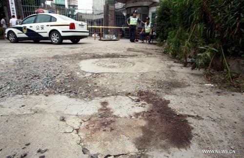Scene of the crime in Shanghai's Baoshan district (courtesy globaltimes.cn)