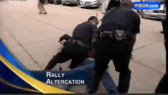 David Musso gets Tased at MAIG rally (courtesy wmur.com)