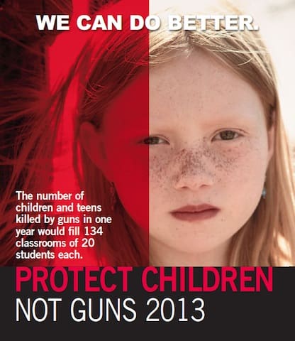 Anti-gun agit prop (courtesy chidlrensdefense.org)
