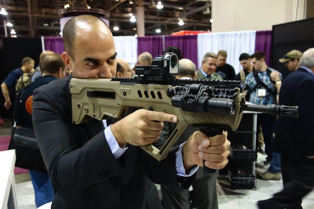 David Crane coddles the Israel Weapon Industries (IWI) Tavor SAR (courtesy defensereview.com)
