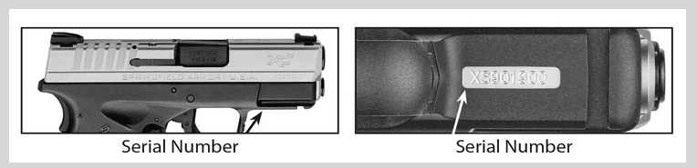 Springfield XD-S serial number local. Say bye-bye to your new carry piece? (courtesy springfieldrecall.com)