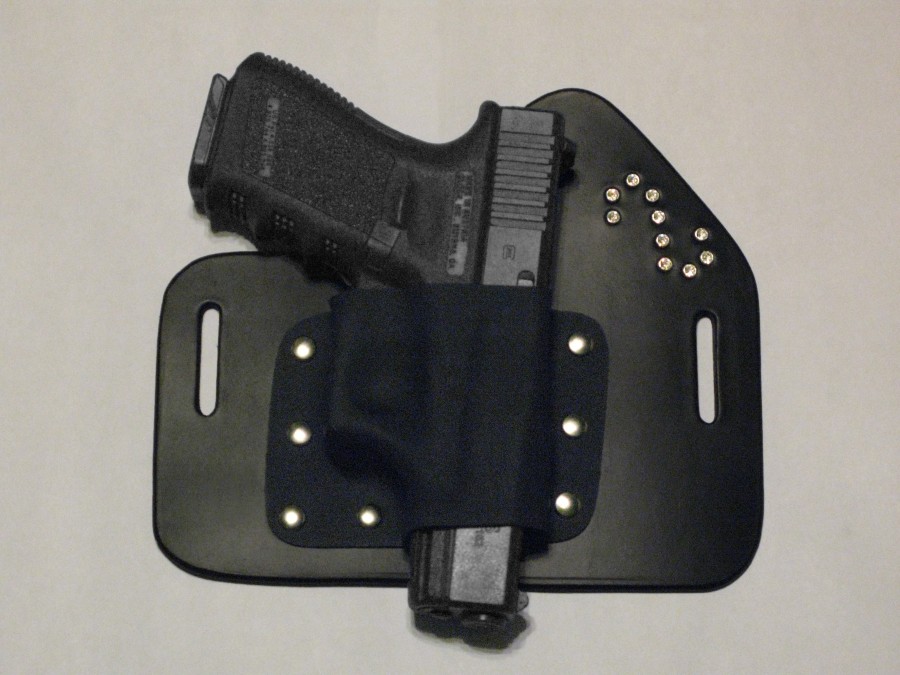 blackblack range holster with crystals for glock 192332 with plastic demo gun