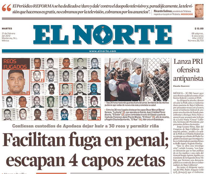 El Norte newspaper (courtesy blog.chron.com)