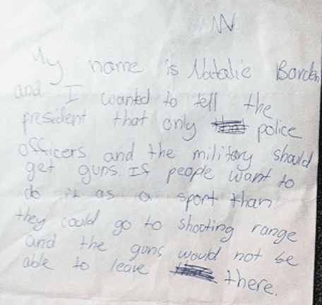 Natalie's letter