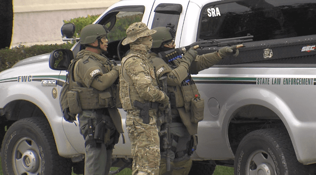 Palm Beach County Sheriffs Office SWAT team respond to bank robbery (courtesy wptv.com)