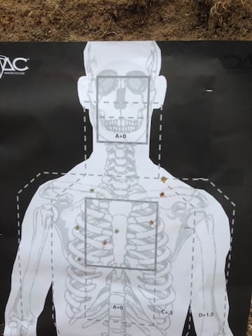Target shot by Solid Concepts 1911 DMLS at 10 yards, rapid fire (courtesy The Truth About Guns)