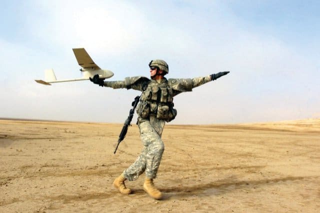Unarmed drone (on the left) (courtesy eandt.theiet.org)