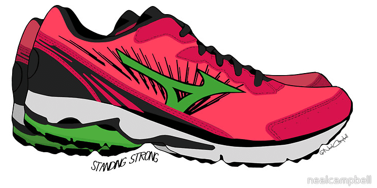 Wendy Davis' inconic running shoes (courtesy redbubble.com)