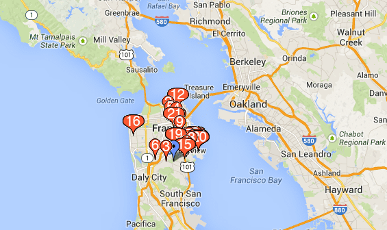SF homicides 2013 (courtesy Google Maps)
