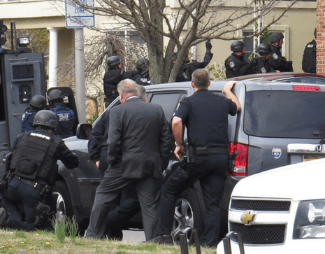 Long Island SWAT team doing what SWAT teams do, even when they don't need to do it. (courtesy nypost.com) 