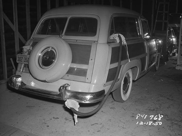 Scene of carbon monoxide poisoning December 18, 1950 (courtesy Foteka Los Angeles)