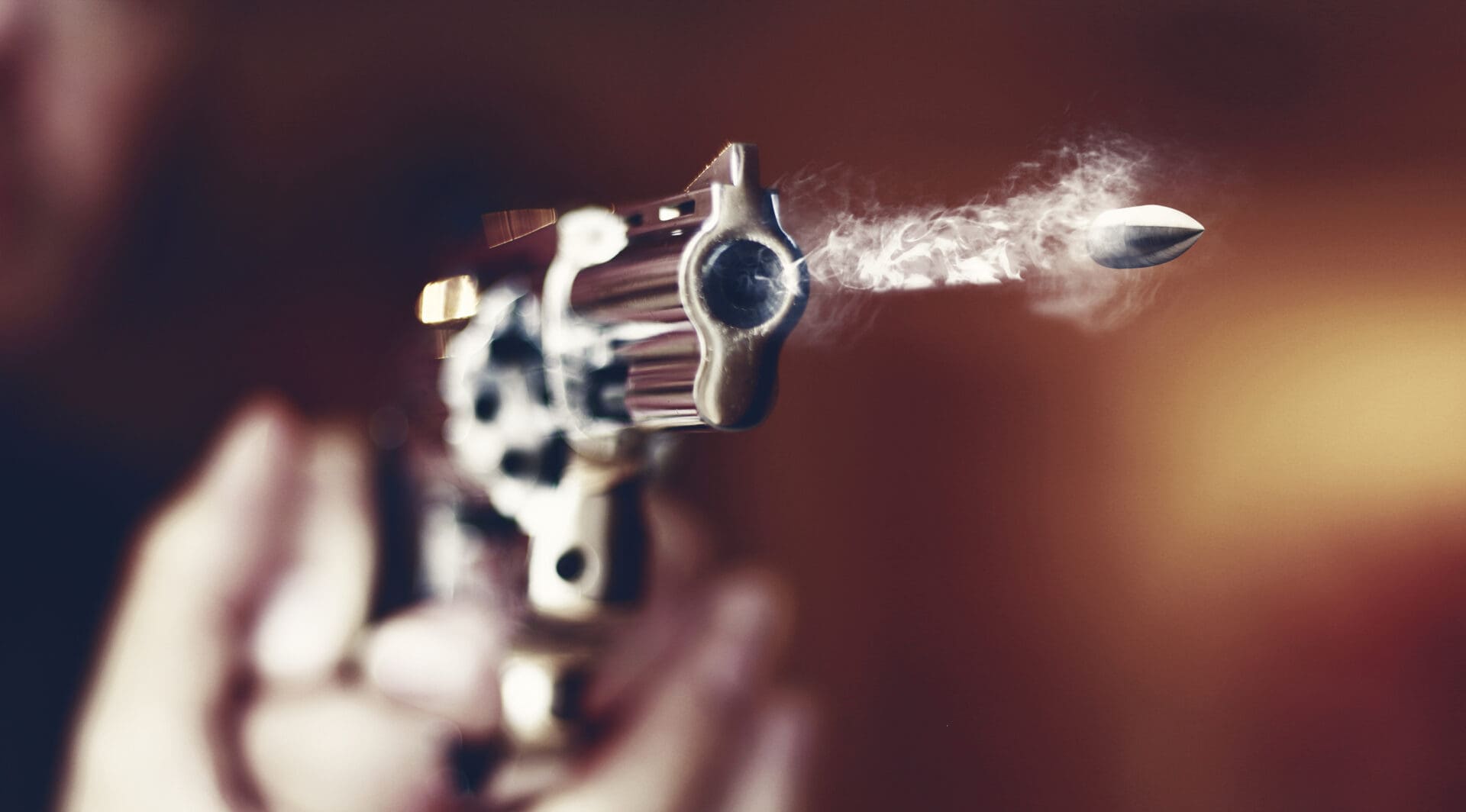handgun revolver bullet muzzle smoke