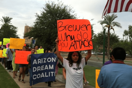Protest of AZ immigration laws (courtesy ktar.com)