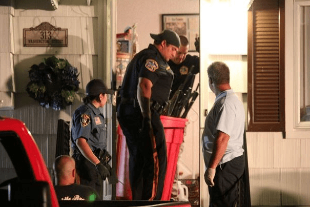 NJ cops unceremoniously relieve Robert Litner of his gun collection (courtesy nj.com)