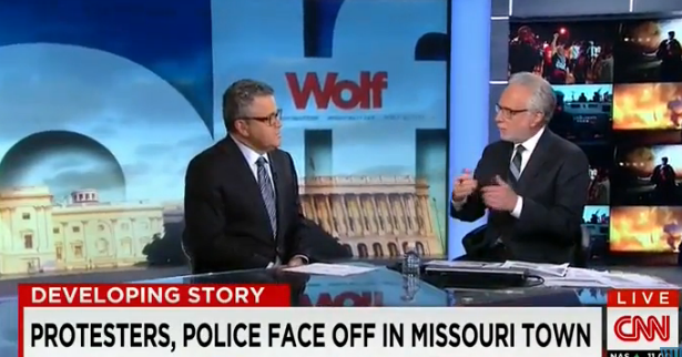 Wolf Blitzer asks why cops can't "shoot to injure." (courtesy cnn.com)