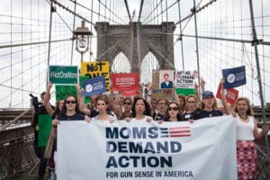 Moms Demand Action for Gun Sense in America Brooklyn Bridge march (courtesy motherjones.com)