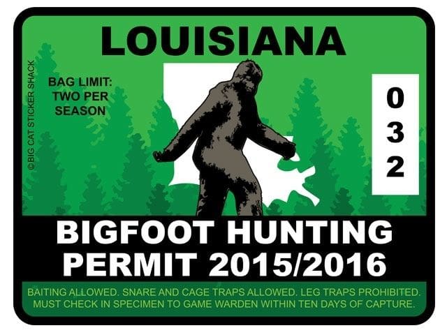 Louisiana Bigfoot Hunting Permit