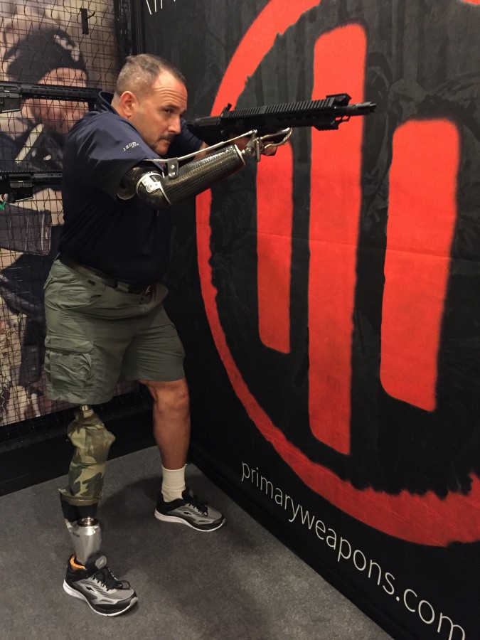 Rick Cicero, demonstrates the use of the SB Tactical Pistol Stabilizing Brace.