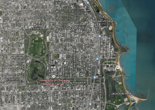 Hyde Park, Chicago (courtesy Google maps)