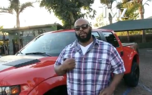 Suge Knight and his Ford Raptor (courtesy worldstarhiphop.com)