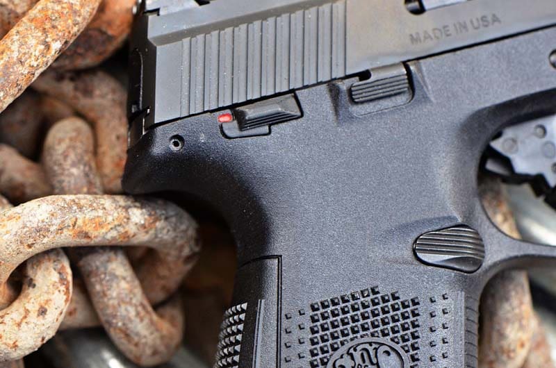 FNS-9C's Chicklet-sized frame-mounted safety (courtesy Rhonda Little for The Truth About Guns)