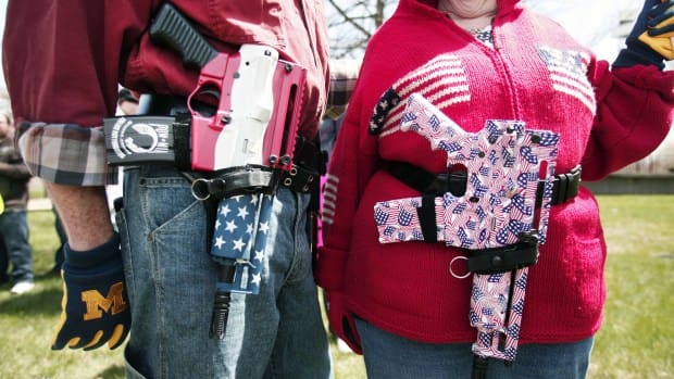 Supporters Of Michigan Open Carry Law Hold March And Rally