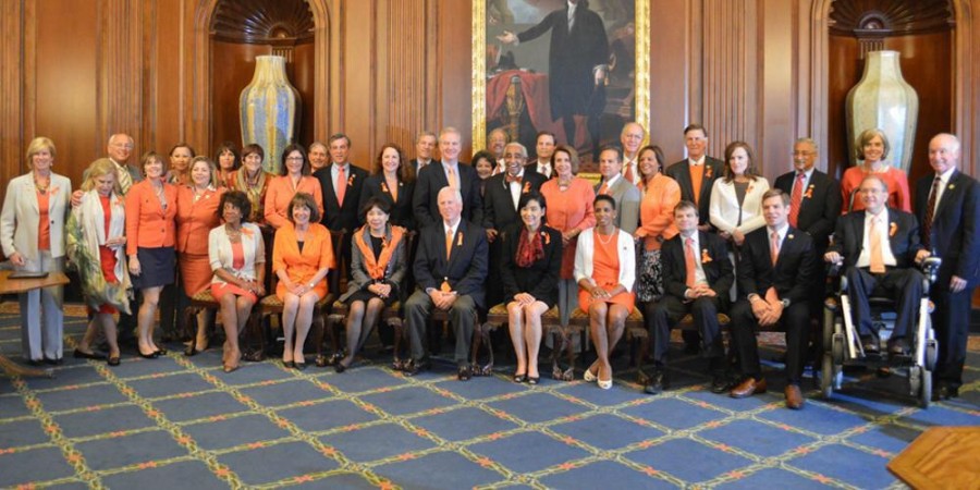 House Democrats wearing orange (courtesy Twitter)
