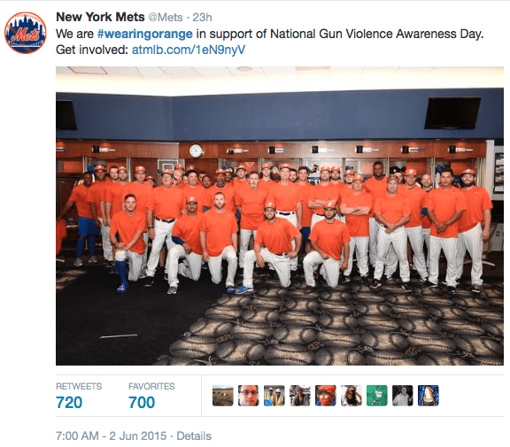 NY Mets support Gun Violence Action Day (courtesy Twitter)