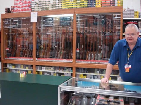 Walmart gun department (courtesy breitbart.com)