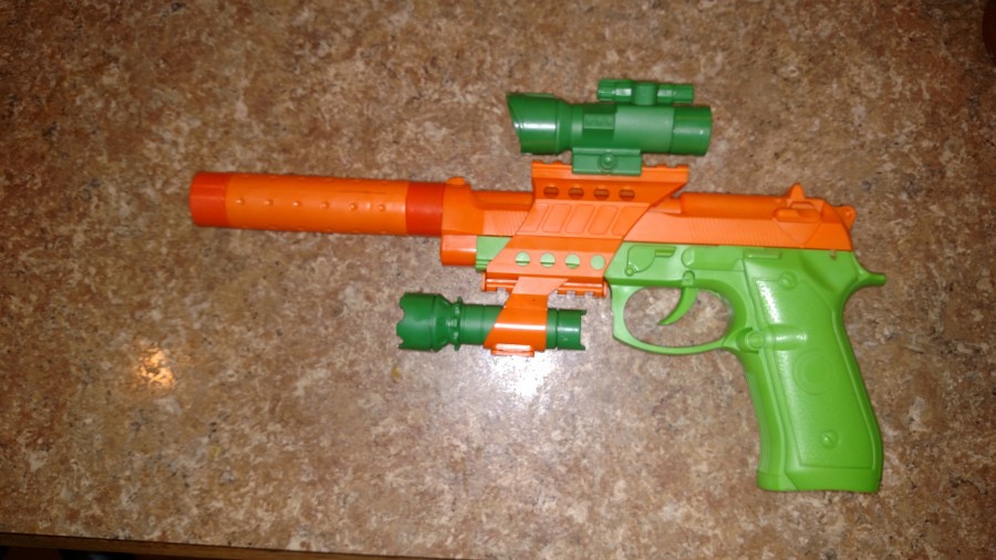My son's toy gun