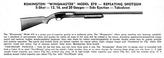 Remington 870 ad 1950