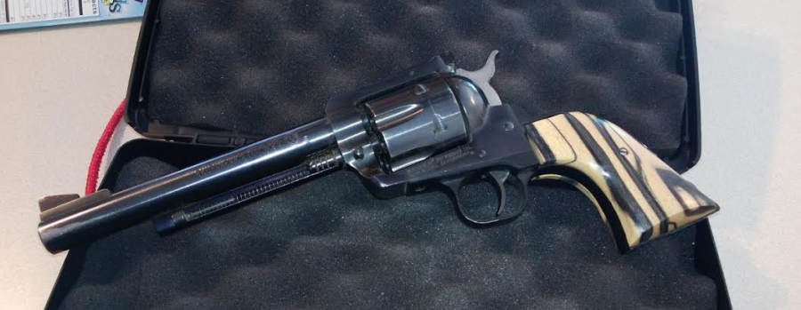 BZ's Ruger Blackhawk .357 "with black and white ebony grips I made myself." (courtesy The Truth About Guns)