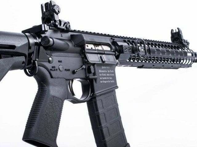 Spike's Tactical anti-Muslim rifle (courtesy breitbart.com)