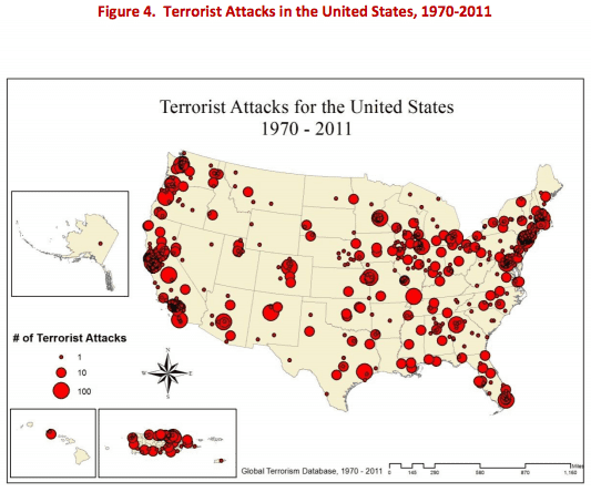 Terrorist attack map (courtesy washingtonpost.com)