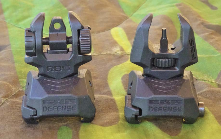 FAB Defense Front & Rear Polymer Back-Up Picatinny Sight Set RBS FBS 