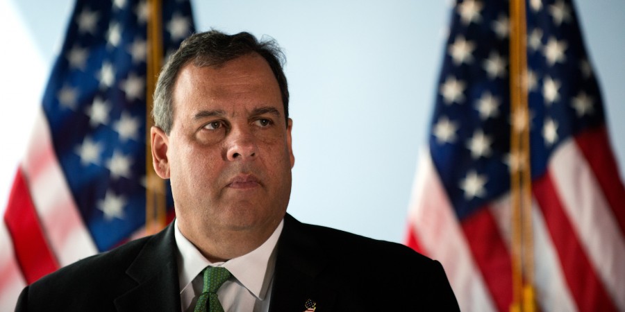 NEW YORK, NY - SEPTEMBER 24: New Jersey Gov. Chris Christie stands during a press conference with New York Governor Andrew Cuomo (not pictured) to announce the initial findings from their joint review of security protocols, in response to growing, global terrorism, for New Jersey and New York during a press conference on September 24, 2014 at 7 World Trade Center in New York, NY. Last week, Christie and Cuomo requested a bi-state review of current safety and security protocols in response to the increased global terrorism threat and today, ten days later, they announced their initial findings as well as signed a memorandum of understanding to increase security for New Jersey and New York. (Photo by Bryan Thomas/Getty Images)