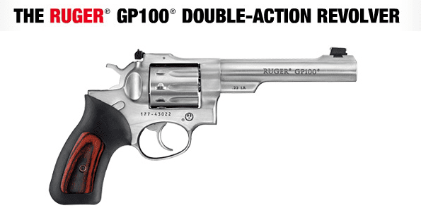 Ruger GP100 double-action revolver in .22LR (courtesy ruger.com)
