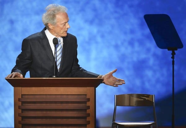 Clint Eastwood and his invisible friend (courtesy mannerofspeaking.com)