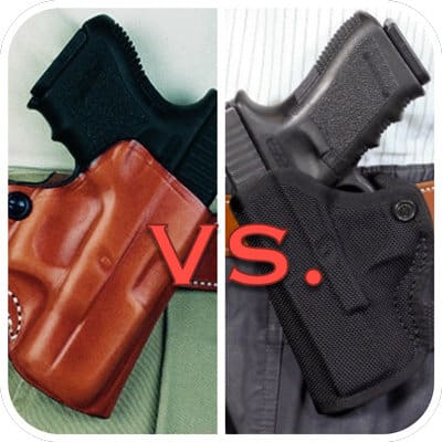 Nylon vs. leather (courtesy desnatisholster.com)