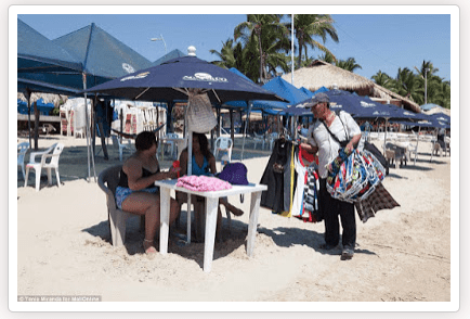 Vendors of beach appearal like Margarito Melio, 60, who worked alongside Garcia, have to hand over 15 per cent of their earnings to gangsters for 'protection money'.  If you don't pay they kill you (for $1.20US) (courtesy borderland beat.com)