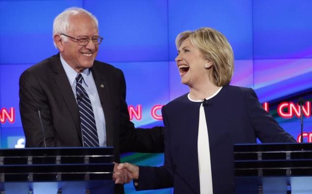 Bernie Sanders and Hillary Clinton (courtesy CNN)