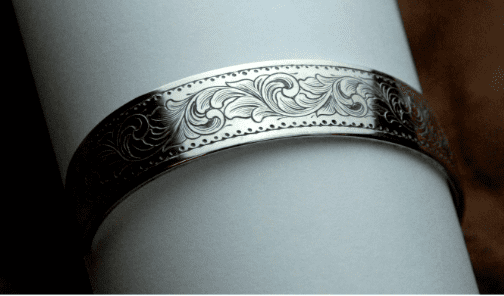 Otto Carter engraved sterling silver bracelet (courtesy ottocarter.com)