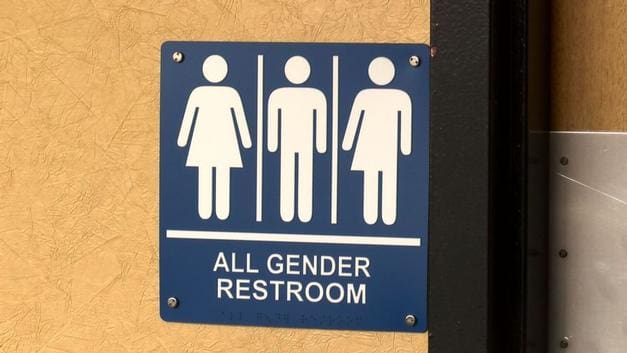 Gender neutral bathroom (courtesy wdtv.com)