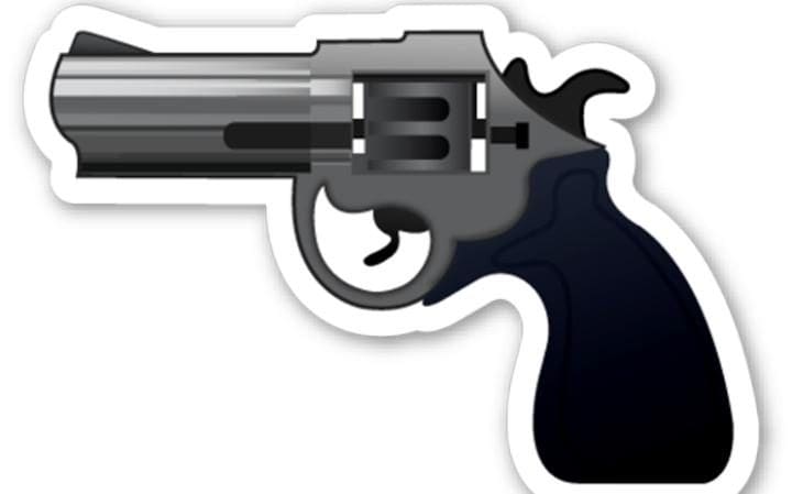 Pistol emoji (courtesy telegraph.co.uk)