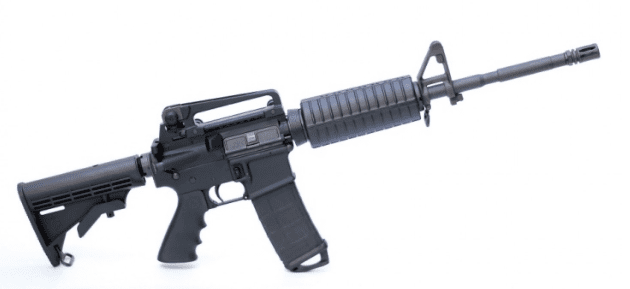 "A Rock River Arms AR-15 rifle. The weapon is similar in style to the one police say was used in the mass shooting at Pulse nightclub in Orlando." (text and courtesy washingtonpost.com))