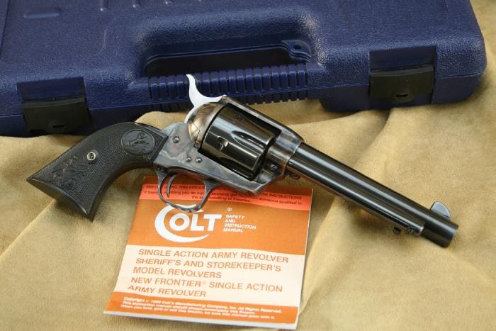 Color case-hardened Colt Single Action revolver (courtesy gunsauction.com)